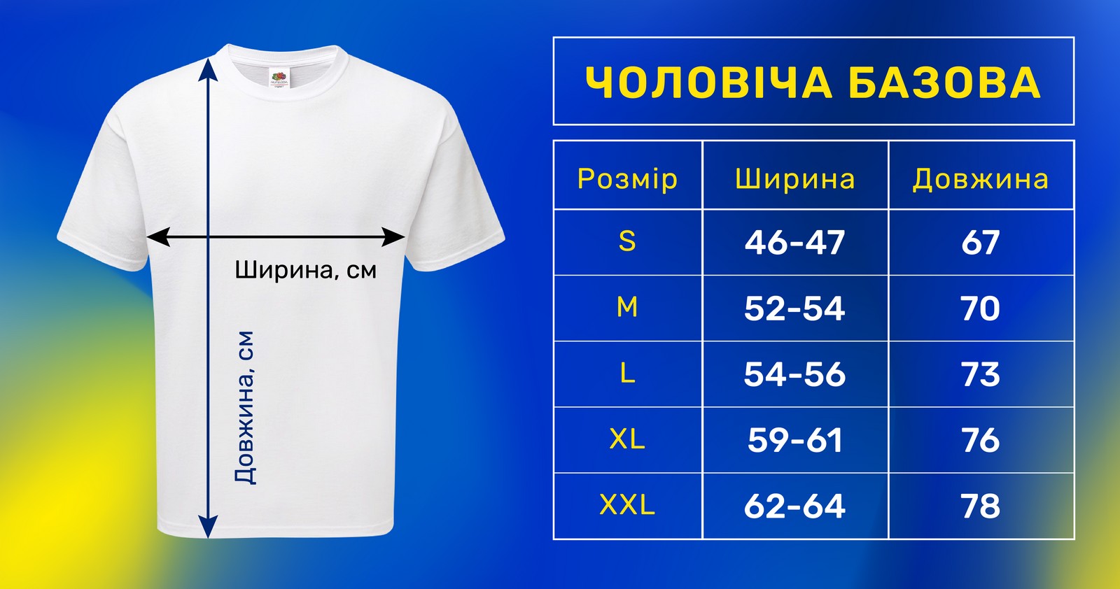 Розмірна сітка футболок